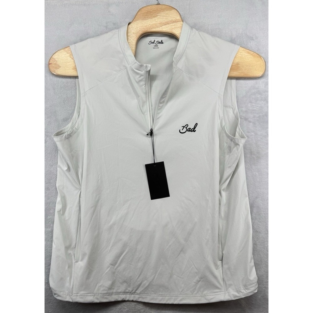 Bad Birdie Bad Elements LW 1/4 Zip Wind Golf Vest Glacier Grey Men's Size L NWT